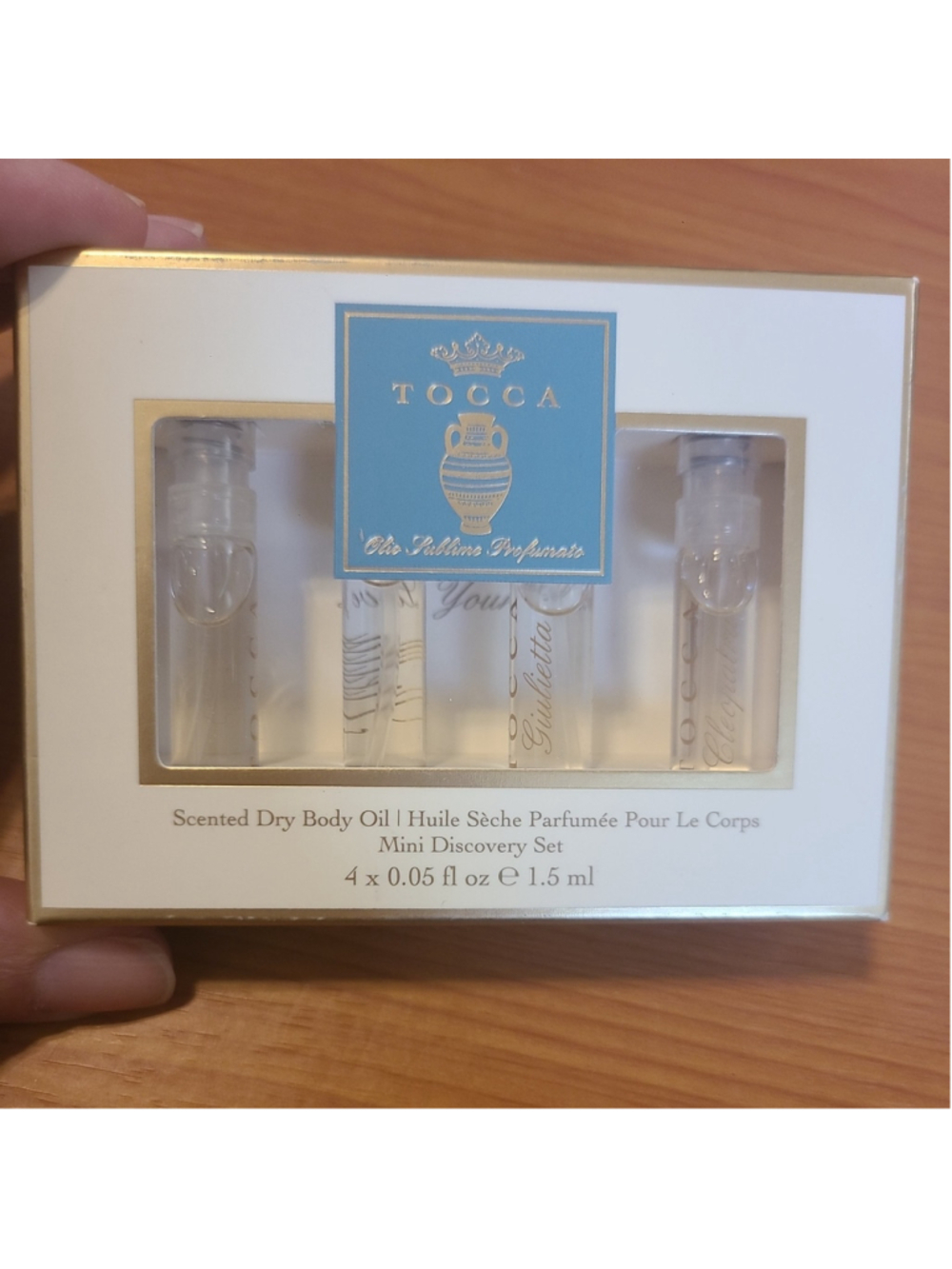 NIB TOCCA Olio Sublime Profumato Mini Discovery Set 4 x 0.05 fl oz / 1.5 ml